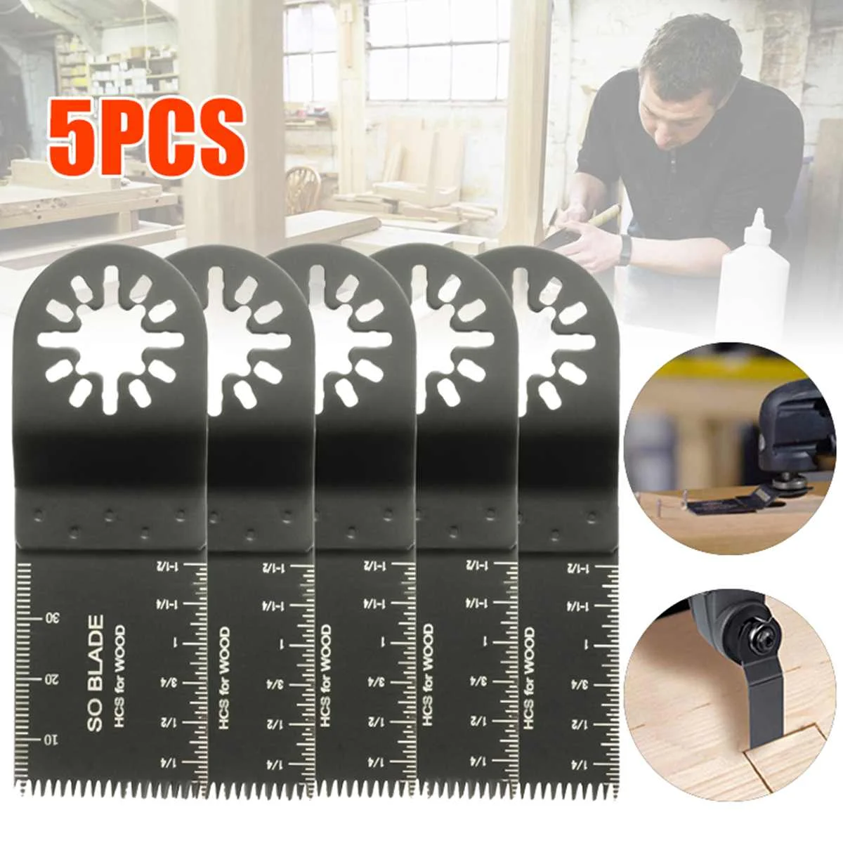 

5 Pcs/set Oscillating Multitool saw blade Multi Tools Accessories Kit For Renovator Power Tools Home DIY