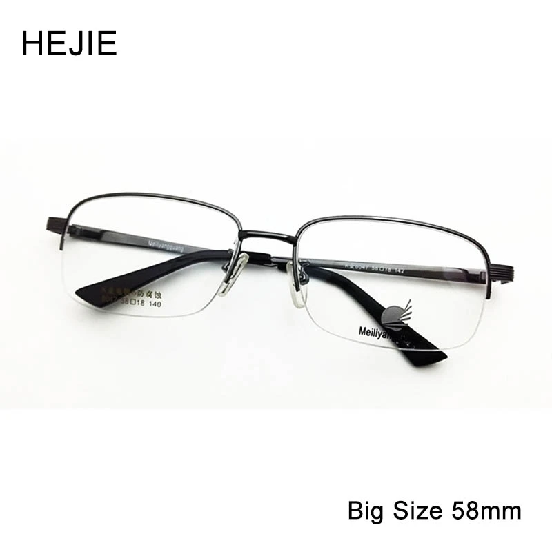 Factory Price Men Women Metal Oversized Optical Eyeglasses Frames Alloy Half Rim Big Size Glasses Frame Size 58 18 140 Y1082 Optical Eyeglasses Frame Eyeglass Frameseyeglass Frame Prices Aliexpress