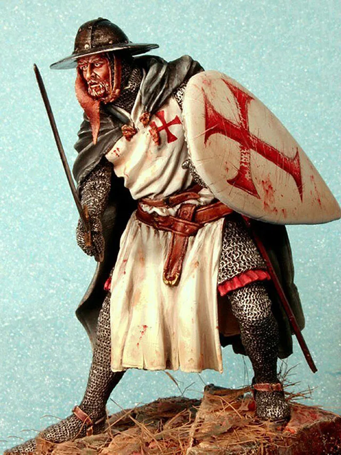 

Unassambled 1/24 75MM ANCIENT Templar in Armor 75MM Resin figure miniature model kits Unpainted