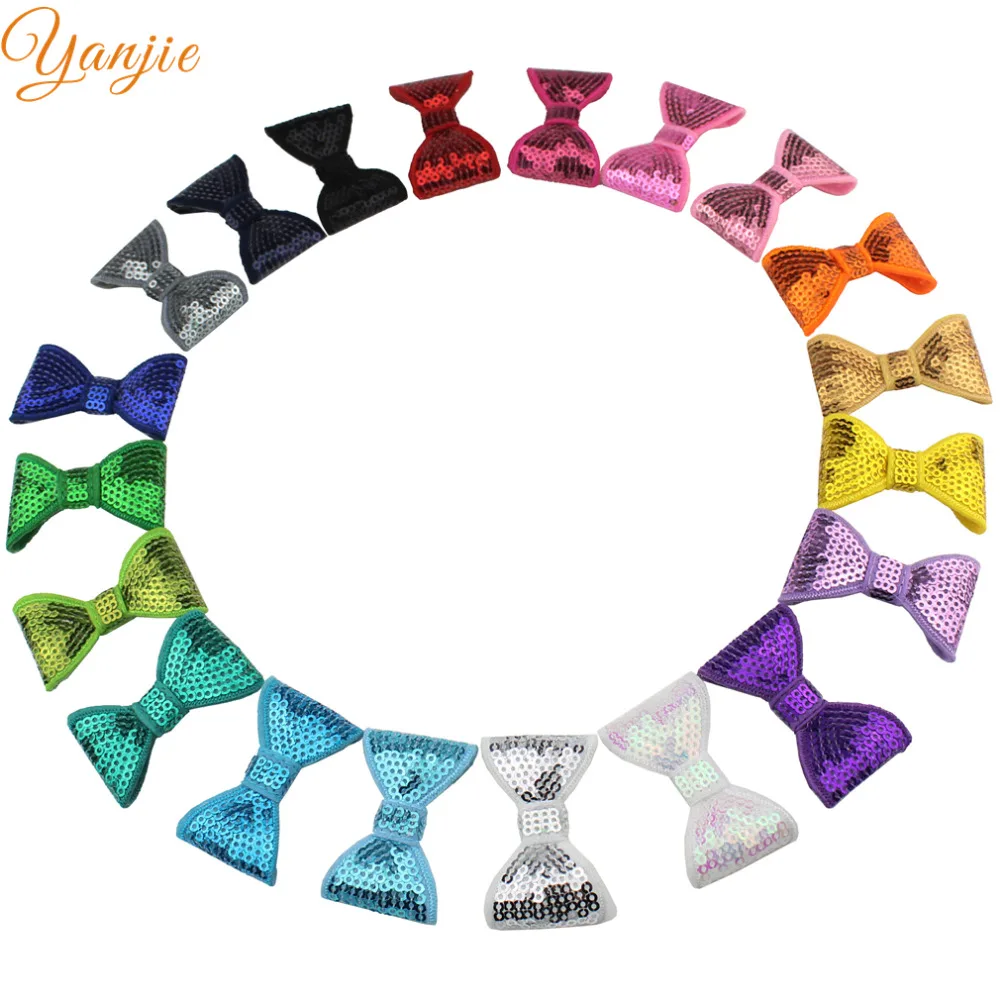 

DHL 1400pcs/lot 2" Sequins Hairbow WITHOUT CLIP For Girls And Kids DIY Hair Accessories Sequins Hair Bow Headband