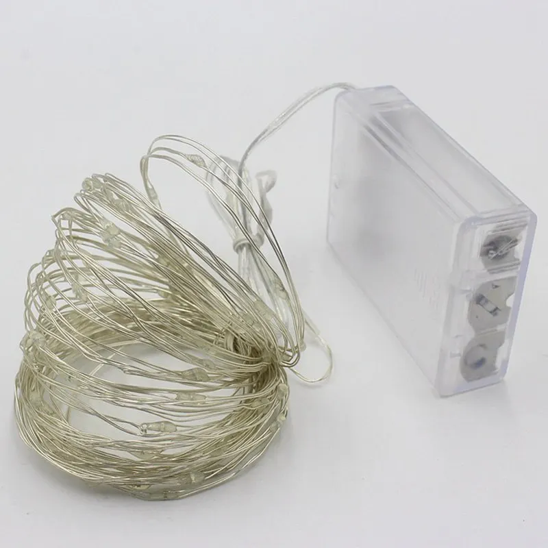 New 2M 5M 10M Copper Silver Wire LED String lights Waterproof Holiday lighting For Fairy Christmas Tree Wedding Party Decoration New 2M 5M 10M Copper Silver Wire LED String lights Waterproof Holiday lighting For Fairy Christmas Tree Wedding Party Decoration