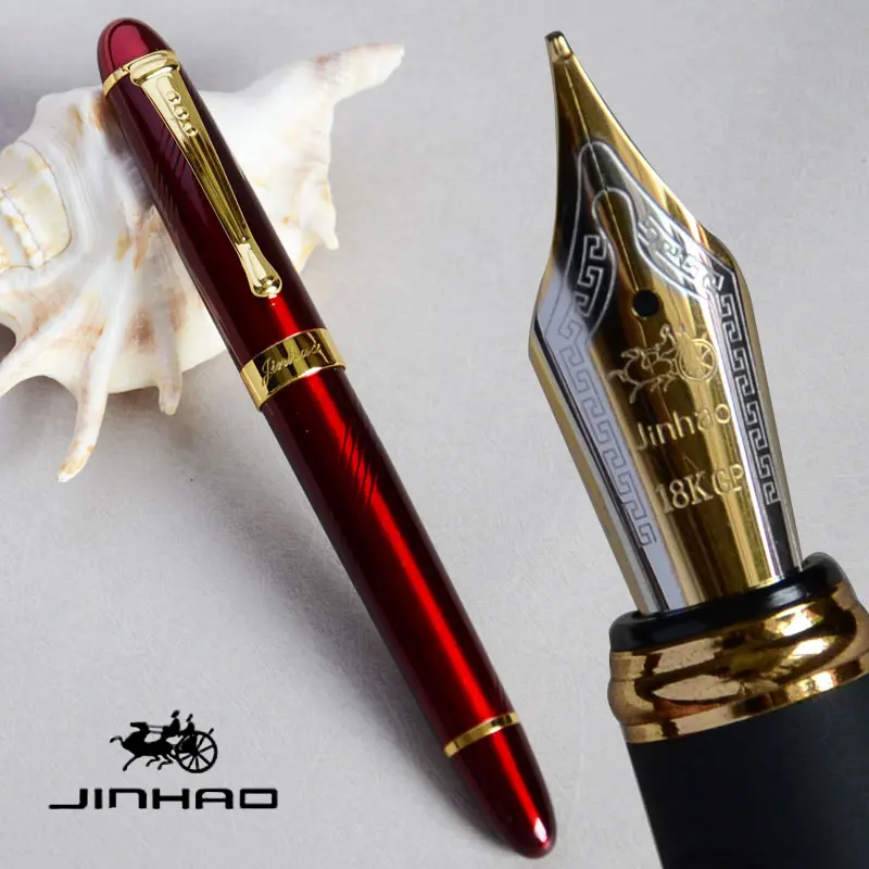 IRAURITA перьевая ручка JINHAO X450 темно-зеленый и золотой 18 KGP 0,7 мм перо с широким основанием полностью металлический синий красный 21 цвет и чернила JINHAO 450 - Цвет: as picture show