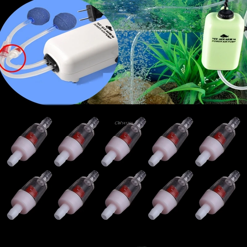 

10Pcs/Set One Way Check Valve Non-Return For Aquarium Fish Tank CO2 Water Air Line Pump P41