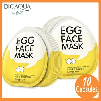 

BIOAQUA Egg Facial Mask Smooth Oil-Control Moisturizing Face Mask Blackhead Shrink Pores Wrapped Mask Brighten Tender Skin Masks