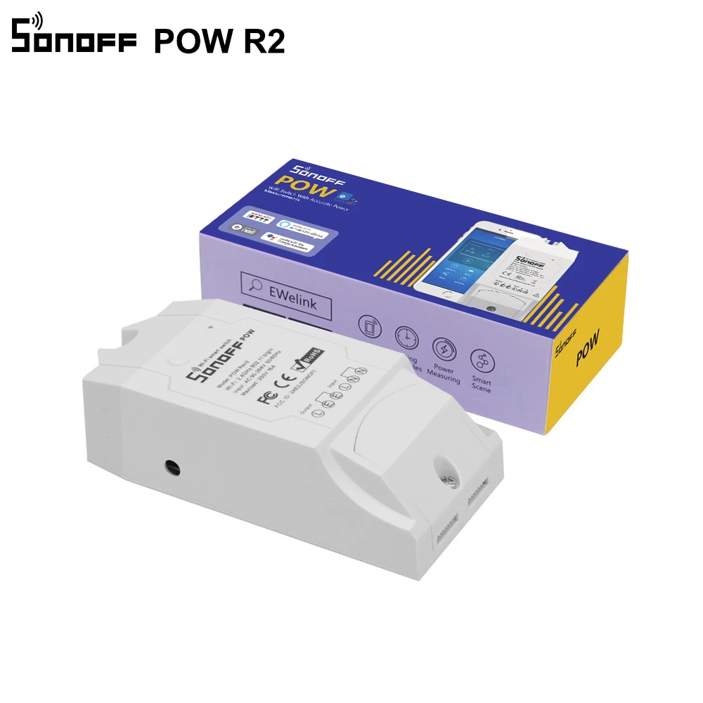 Смарт переключатель Sonoff Pow R2 15A 3500 Вт Wifi с более высокой точностью измерения