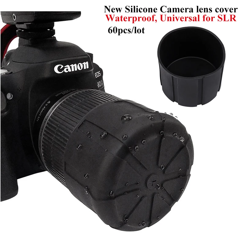

60pcs/lot universal waterproof silicone camera lens cover DSLR camera Lens Cap Holder For Canon Nikon Sony Olypums Fuji Lumix