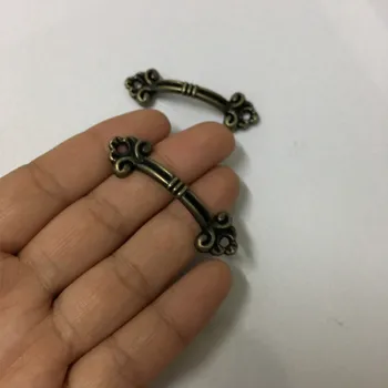 

2Pcs Antique Handle,Jewelry Box ,Drawer Handle,Wood Box Handle,Mini Handle,Gift Box Accessories,Bronze Tone