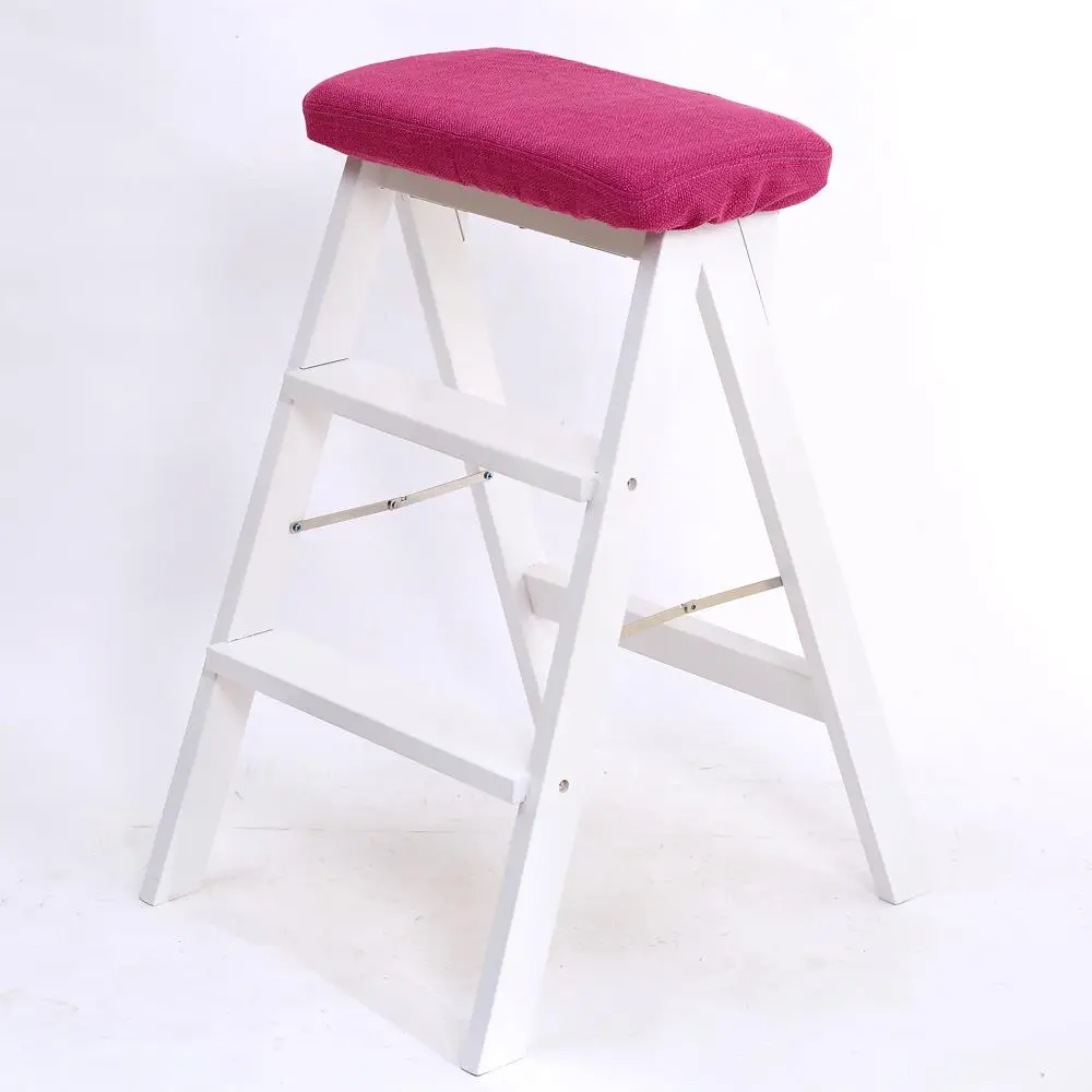 Твердый деревянный креативный складной стул, простой складной кухонный стул-лестница, портативный высокий стул, домашняя обувь, высокий стул - Цвет: Color 13