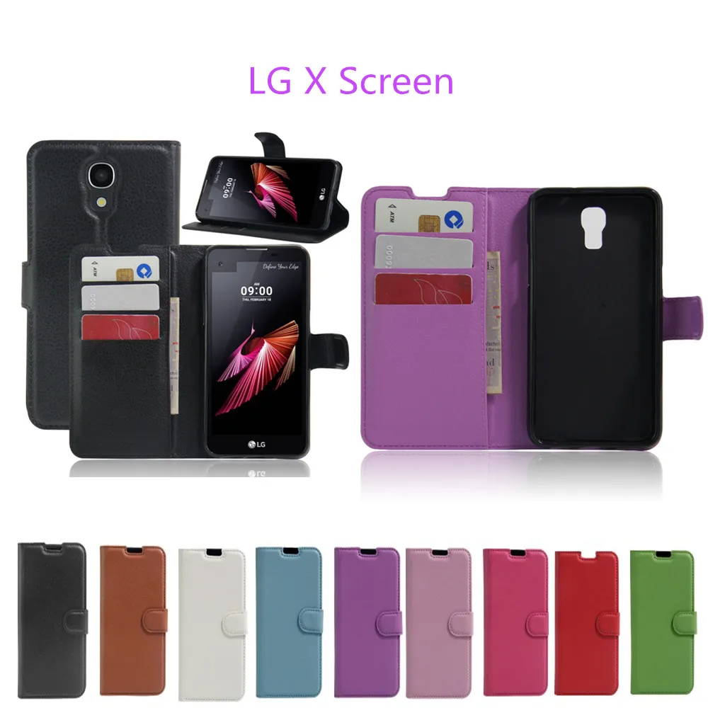

LG X Screen K500N Case Wallet Style PU Leather Case For LG X view K500DS with Stand Function and Card Holder