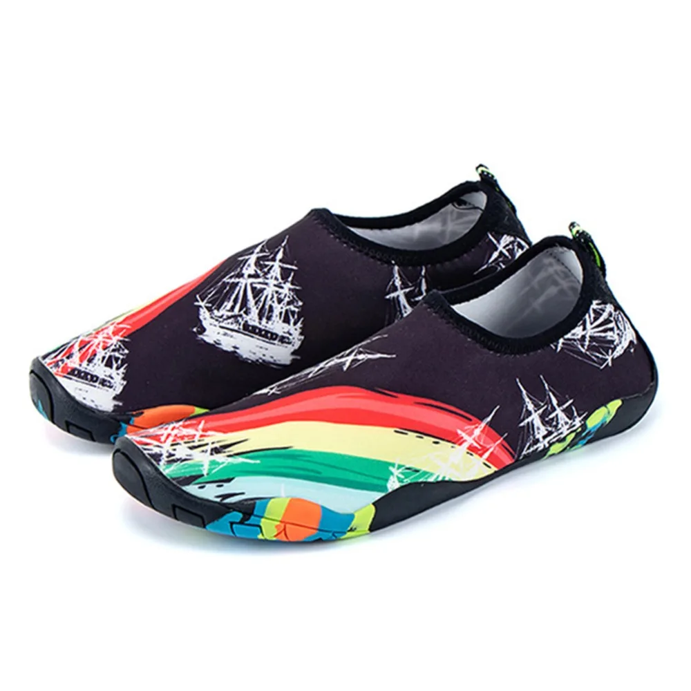 

Women Men Water Sneakers Surf Rainbow Printed Diving Quick-drying Swim Summer Footwear Fishing Aqua Wading Shoes Outdoor Beach