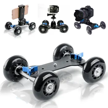 

Wholesale Mini Blue Desktop DSLR Camera Vedio Photograph Rail Track Slider Table Dolly Car for Canon Nikon Sony iphone phone
