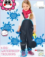 Bib pants spring and autumn female child waterproof double layer rain pants suspenders beach pants quality