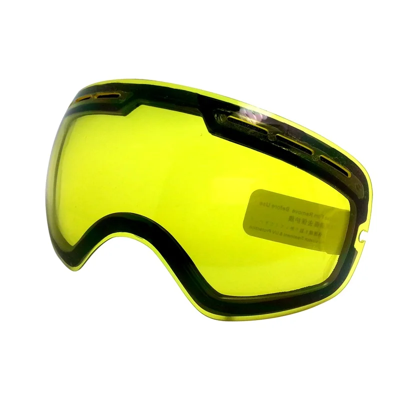 Benice высококачественные лыжные очки двухслойные линзы противотуманные лыжные очки для сноуборда и лыж Сменные линзы ночного видения 3100 - Цвет: Yellow