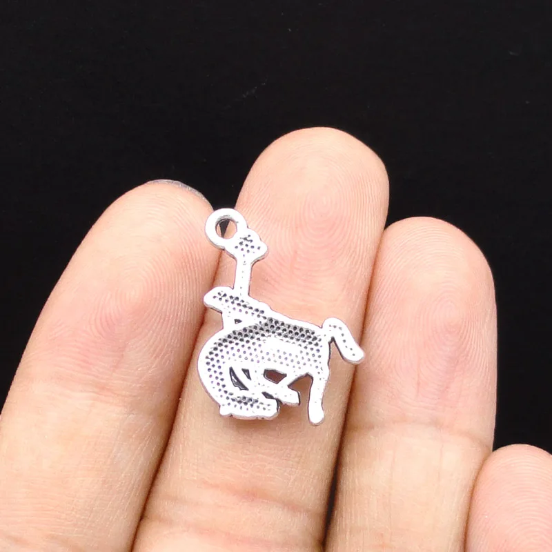 50pcs-knight Талисманы старинное серебро Лошадь Единорог Талисманы Подвеска 21x16 мм