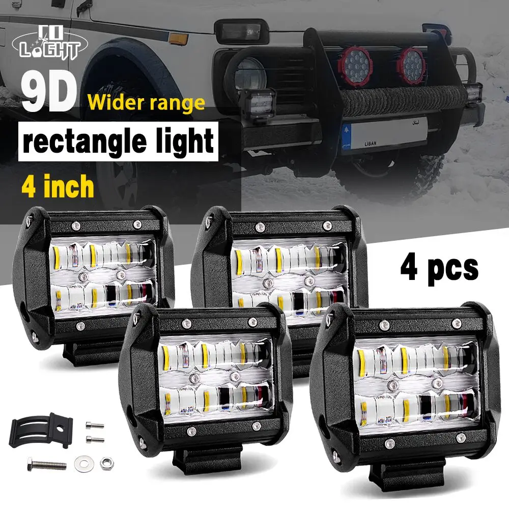 

CO LIGHT 4'' Led Work Light 30W 4 Piece Working Light Bar 9D Led Chip 12V 24V for 4X4 Lada Uaz Gaz Tractor Truck Ford Off Road