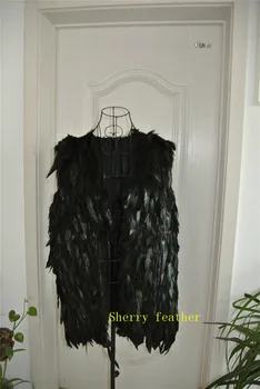 

Black rooster feather cape feather jacket feather shawl Carnival feather shoulder shwal fashion jacket big size