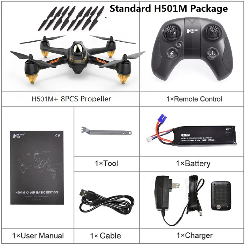 Hubsan черный H501M Радиоуправляемый вертолет X4 wifi FPV Бесщеточный gps Дрон с функциональными Waypoints следуем за мной режим RTF для 1 км