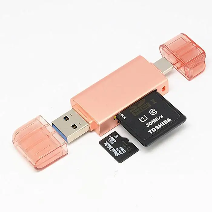 Мобильный телефон многофункциональный TF/SD type-C USB серебристый, розовое золото, золото, черный считыватель компьютерных карт