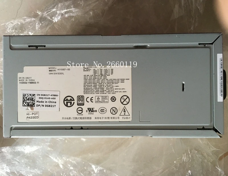  100% Working Desktop For DELL Precision T7500 H1100EF-00 1100W G821T Power Supply Full Test 