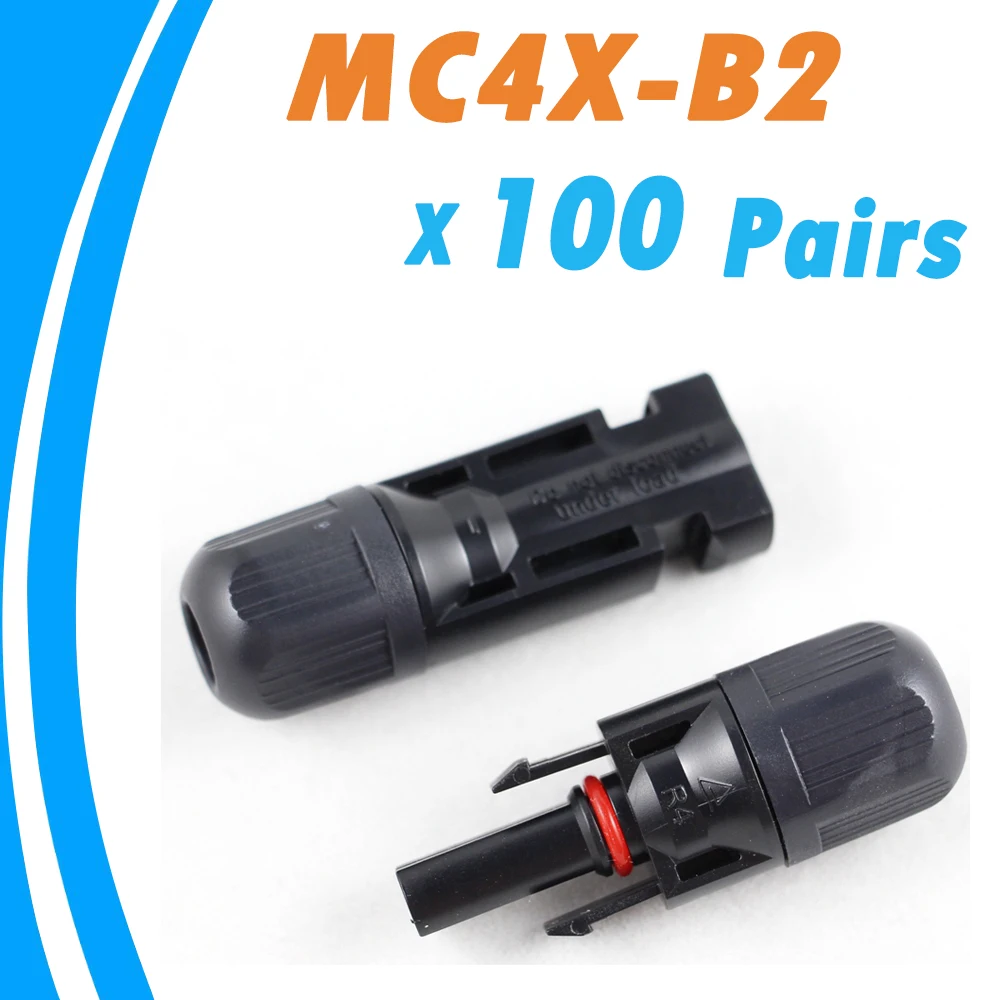 100Pairs Male and Female MC4 Solar Panel Connector Used for Solar Cable Suitable Cable Cross Sections