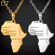 font b U7 b font Hiphop font b Africa b font Pendant Gold Plated Trendy