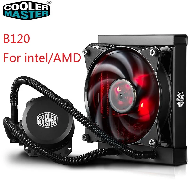 Кулер Cooler Master B120 cpu жидкостный кулер 120 мм красный светодиодный тихий вентилятор для Intel 1151 1150 2011 2066 и AMD AM4 cpu кулер для воды - Цвет лезвия: B120 For intel AMD