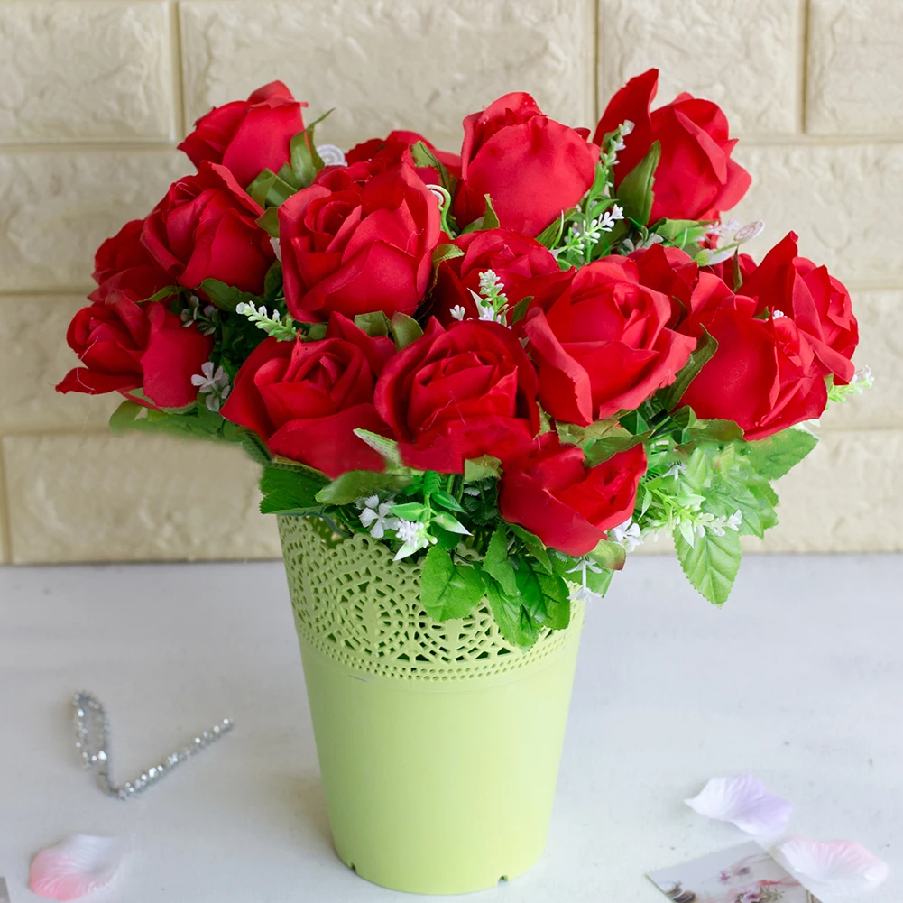 1 Bouquet Rose Flower Artificial Banquet Party Wedding Romantic Home