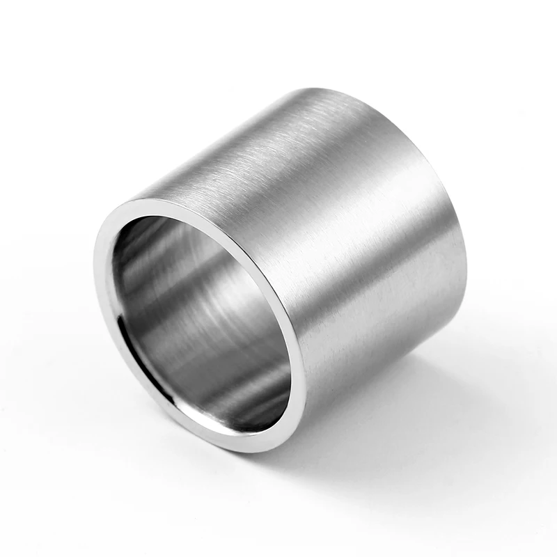 Silver Ring For Men Biker 18mm Stainless Steel