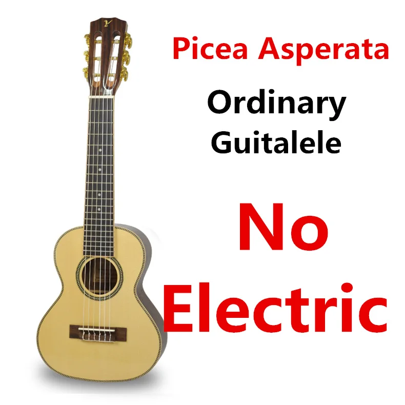 Guitalele Top Solid Acoustic Electric 28 Inch Mini Guitar 6 StringUkulele Ukelele Guitarra Mahogany Acacia Picea Asperata Acacia - Цвет: Asperata ordinary