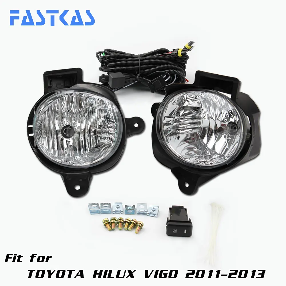 

12v Car Fog Light Assembly for Toyota Hilux Vigo 2011-2013 Front Left and Right set Fog Light Lamp with Harness Relay