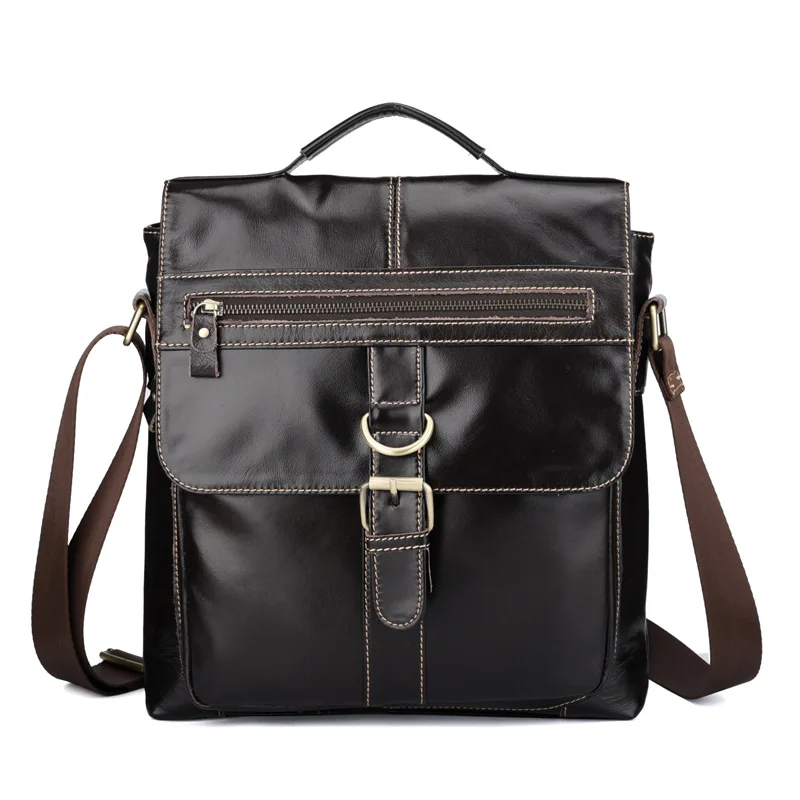 

Men Shoulder Messenger Handbag Briefcase Retro Real Genuine Leather Male Cowhide Tote Bag Cross Body Businesses Top Handle Bag