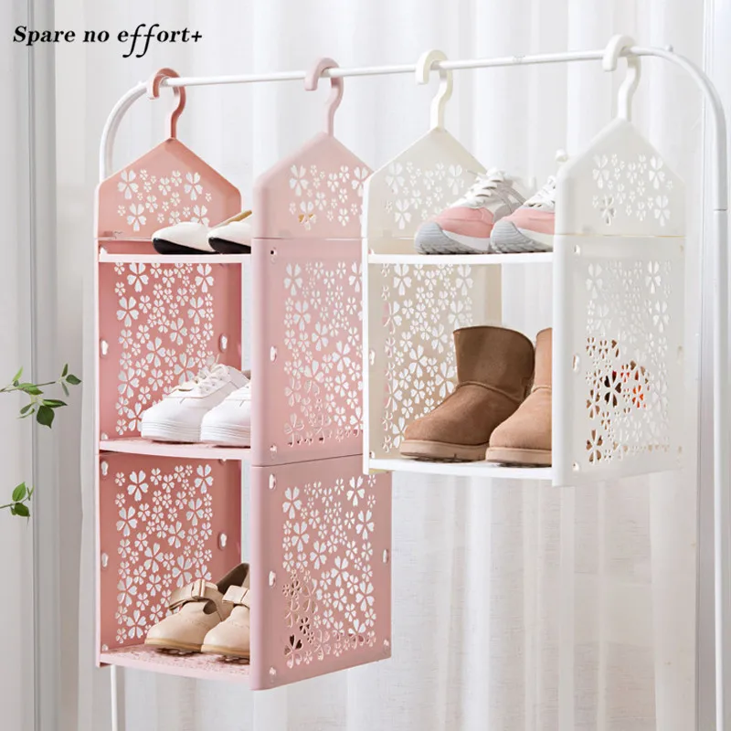 

Wardrobe Hanging Storage Rack Multi-layer Clothing Rack Plastic Clothes Organizer Bedroom Dormitory Storage Racks Waterproof