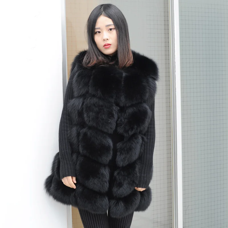 

CX-G-B-243E 100% Real Fox Fur Vest Natural Whole Fox Fur Vest Gilet Women