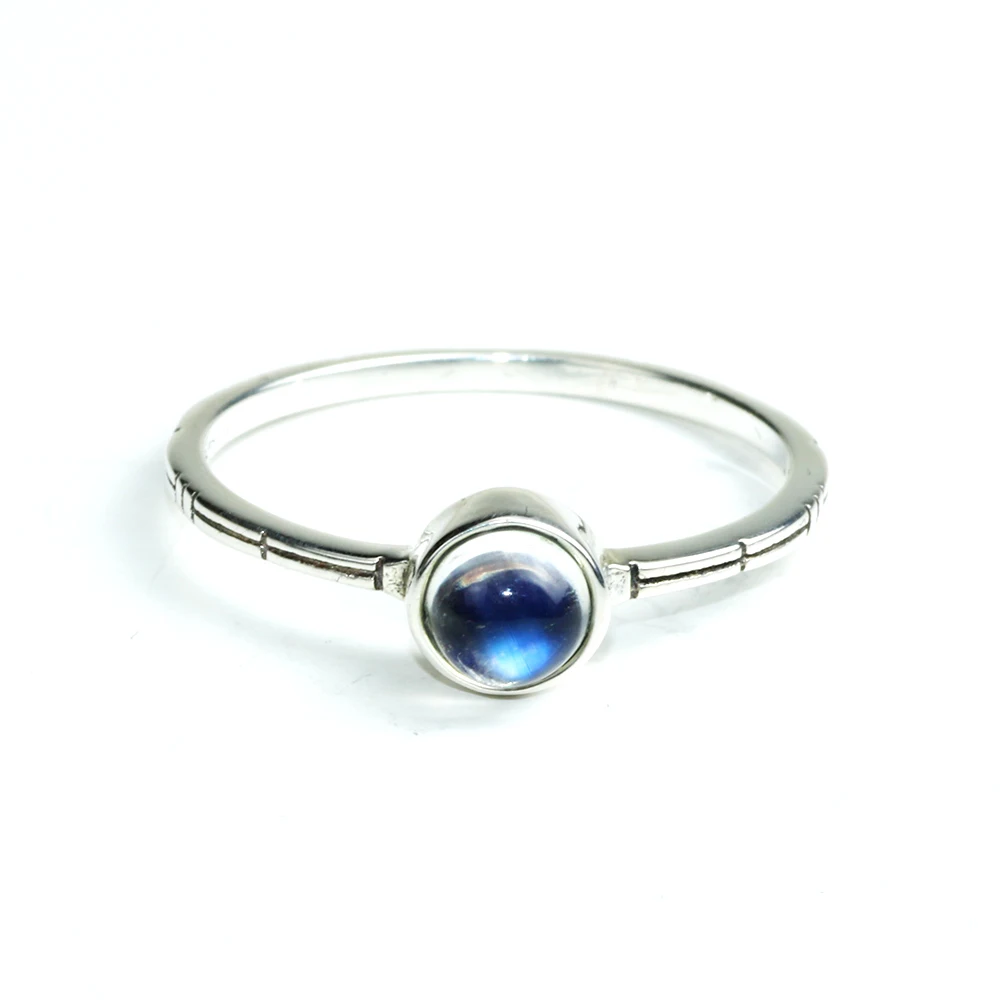 

925 Sterling Silver Jewelry Natural Moonstone Rings For Women Blue Strong Bright Exquisite Christmas Gifts bague argent
