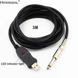 HIPERDEAL USB гитары кабель USB интерфейс Мужской до 6,35 мм 1/4 моно Мужской Электрический ГУ HW