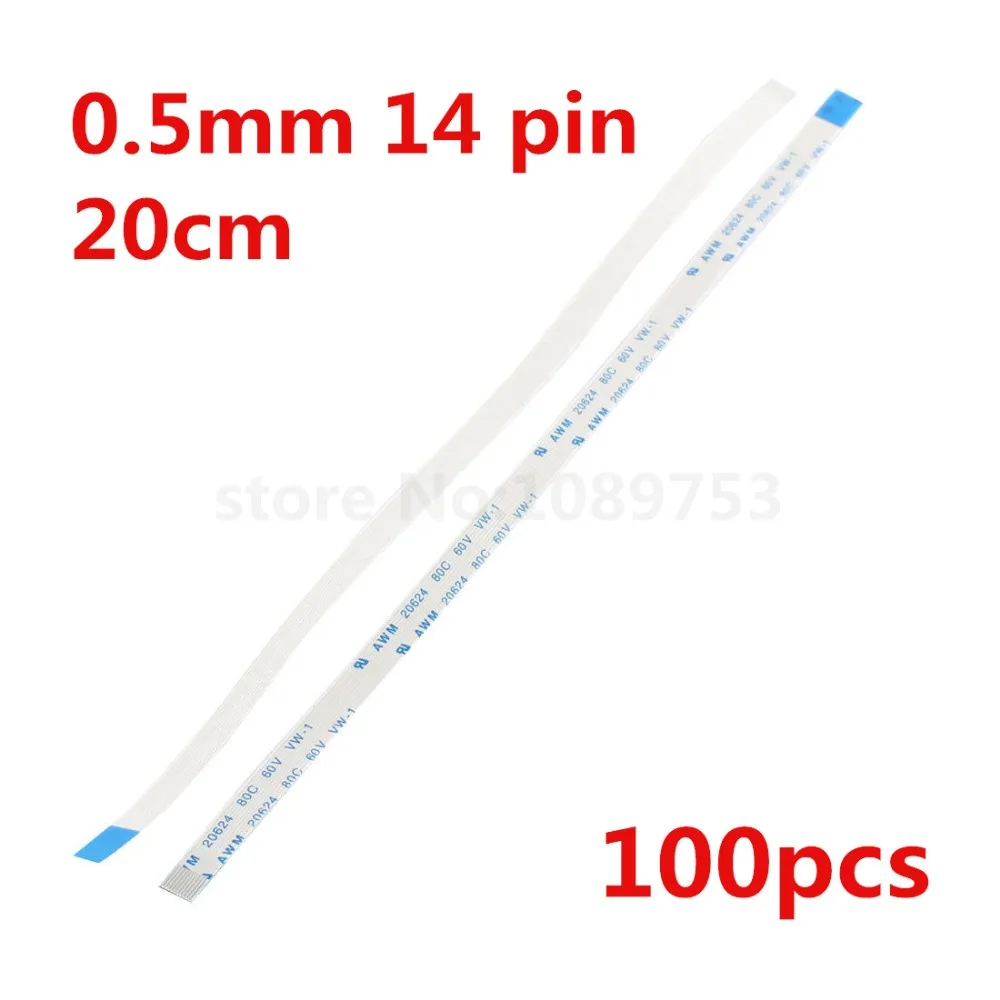 100pcs 0.5mm Pitch 14Pin 200mm Reverse Direction Flexible Flat Ribbon Cable FPC FFC Connect Cable 100pcs 0.5mm Pitch 14Pin 200mm Reverse Direction Flexible Flat Ribbon Cable FPC FFC Connect Cable