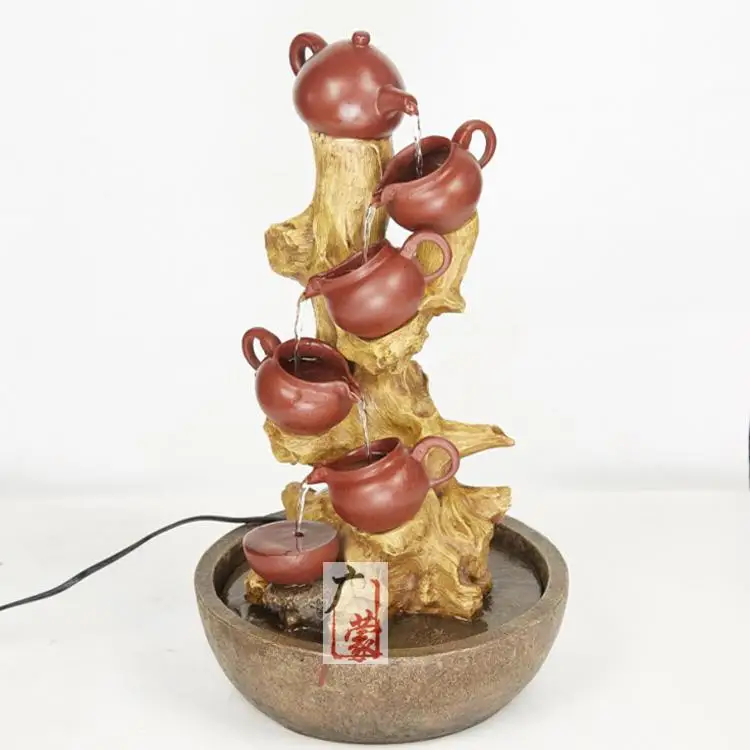 

Ceramic lotus aquarium water fountain bonsai decoration indoor desktop Decor Feng Shui lucky wheel humidifying furnishings