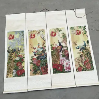 

Hand-painted Chinese paintings,peacock Embroidery of the Qing Dynasty in China, free shipping