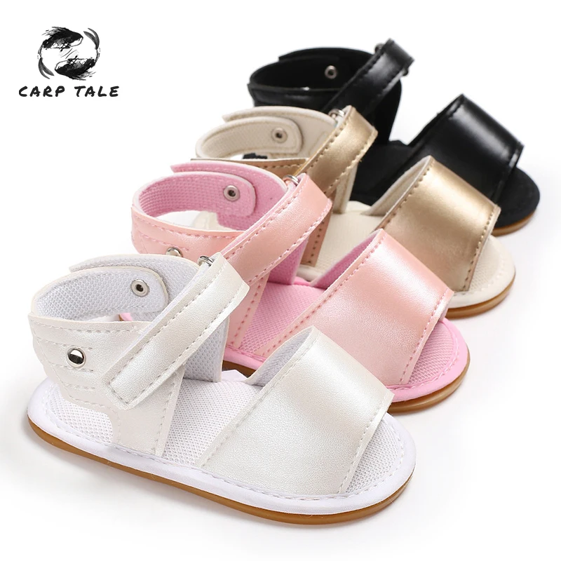 

2019 Newborn toddler moccasins Baby Shoes Infant Toddler Buckle First Walkers Cross Beach Rubber Soled Summer Shoes for 0-18M