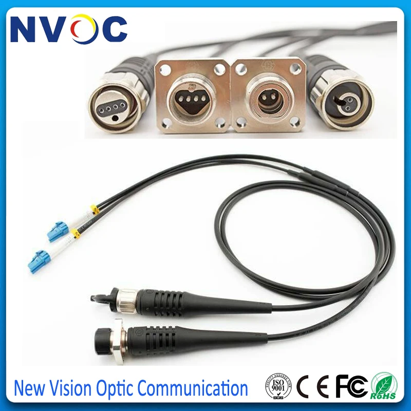 

2Core,ODC Square Type (Female) to LC ST SC FC/UPC Connector Fiber Optic ODC Patch cord,L:50CM,Imported Armaid Yarn,Armored Cable