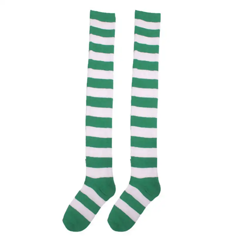 1 Pair New Women Girls Halloween  Striped THIGH HIGH SOCKS Over Knee Girls Womens Cosplay Casual Daily Socks #4F03 (3)