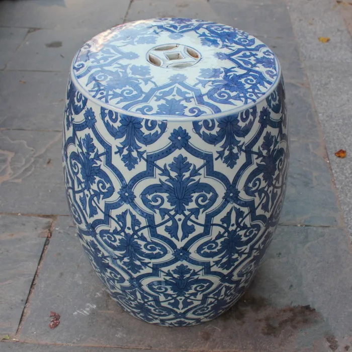 Jingdezhen porcelain Garden stool ceramic stool for dressing table chinese blue and white garden stool vintage (1)