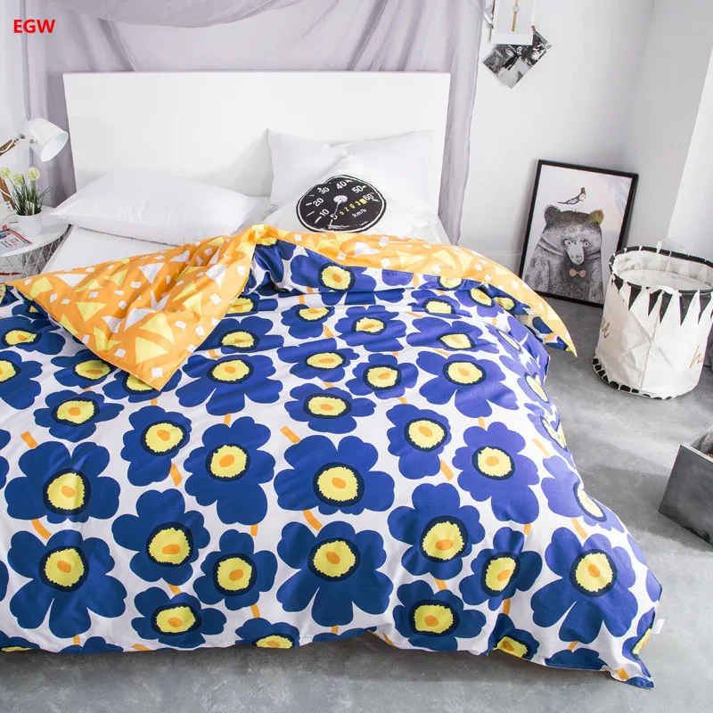 Домашний текстиль 1 шт. пододеяльник синий цветок пиратский хлопковое стеганное одеяло Твин Полный Королева Королевское комфортное покрытие комплект постельного белья