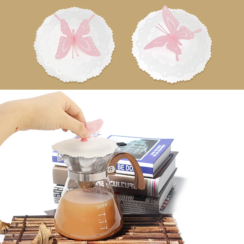 

Cute Butterfly Silicone Lids Anti-dust Leakproof Cups Cover