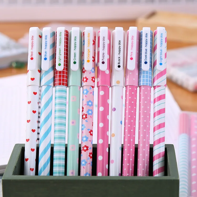 

10 Pcs/Color Gel Pen Kawaii Stationery Korean Flower Gift Office School Supplies Cute Pens and Pencils ZXB018C