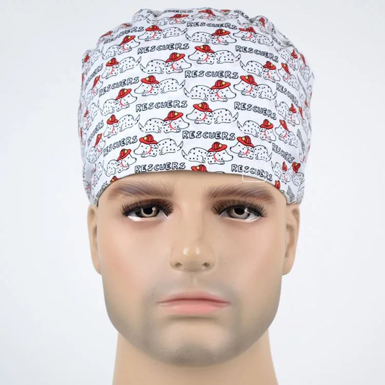 New Lab Hospital medical Surgical Cap 100 cotton Printed Medical Scrub