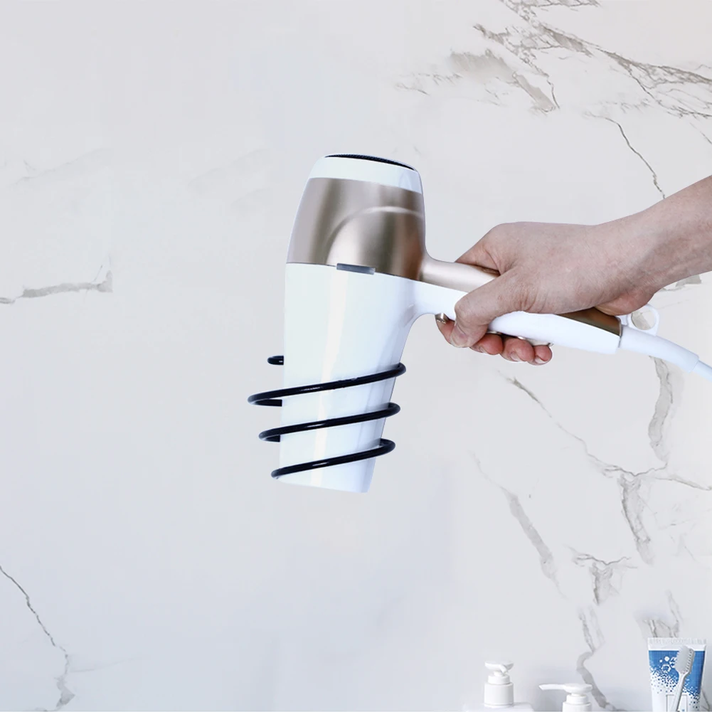 

Hair Dryer Wall Mount Holder Organizer Dryer Blower Bathroom Barber Holder Double Ring Hair Dryer Bracket Blower Wall Hanging