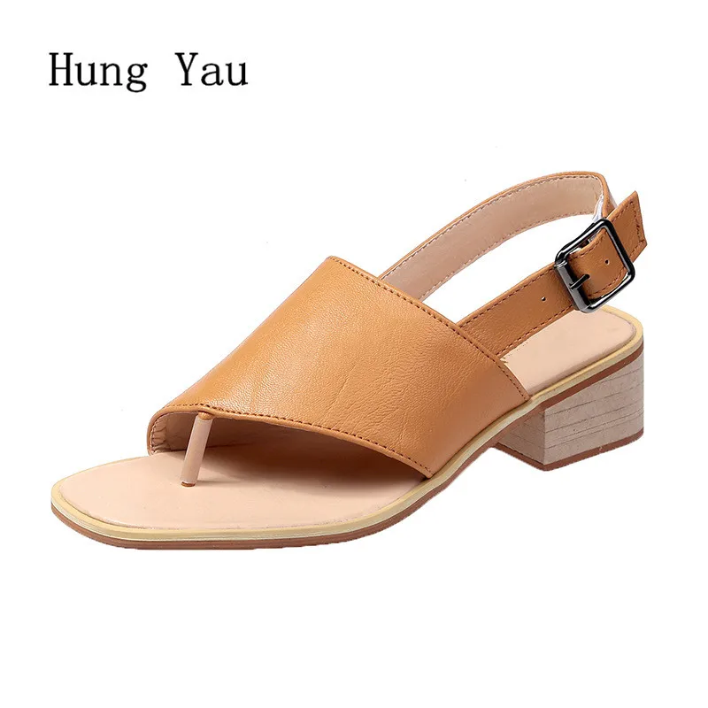 Woman Sandals Shoes Slippers Summer Style Wedges Pumps High Heels Buckle Strap Fashion Solid Gladiator Shoes Women - Цвет: 006 Yellow Brown