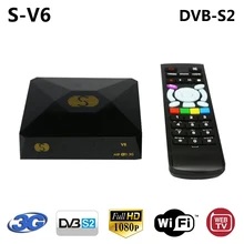 S-V6 DVB-S2 Satellite Receiver Support Web TV Xtream IPTV Biss Key Youtube CCCAM NEWCAM DLNA HDMI AV output USB WiFi S V6 Box