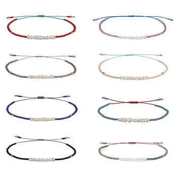 

KELITCH 10PCS Colorful Shell Seed Beaded Bracelets Handwoven Pearl Strand Miyuki Bracelets Charm Women Fashion Jewelry